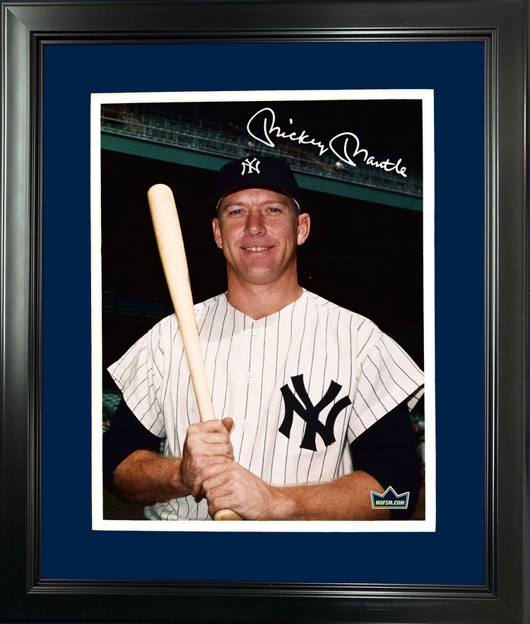 Framed Mickey Mantle New York Yankees Facsimile Laser Engraved Signature Auto 11"x14" Baseball Photo HOFSM Holo