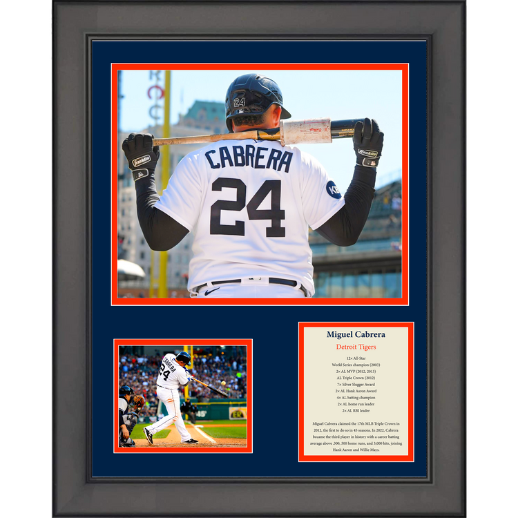 Framed Miguel Cabrera Detroit Tigers Baseball 11"x14" Three Photo Collage