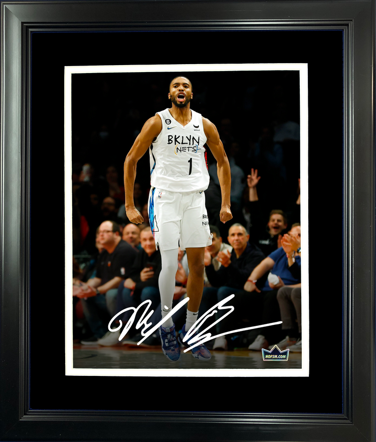 Framed Mikal Bridges Facsimile Laser Engraved Signature Auto 11"x14" Basketball Photo HOFSM Holo