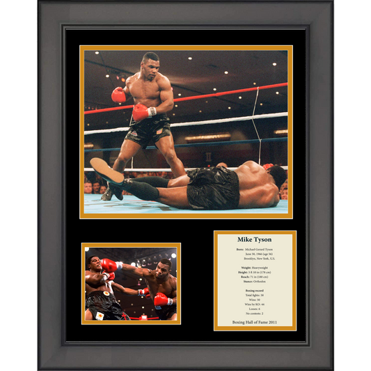 Framed Mike Tyson Hall of Fame Boxing 11"x14" Three Photo Collage
