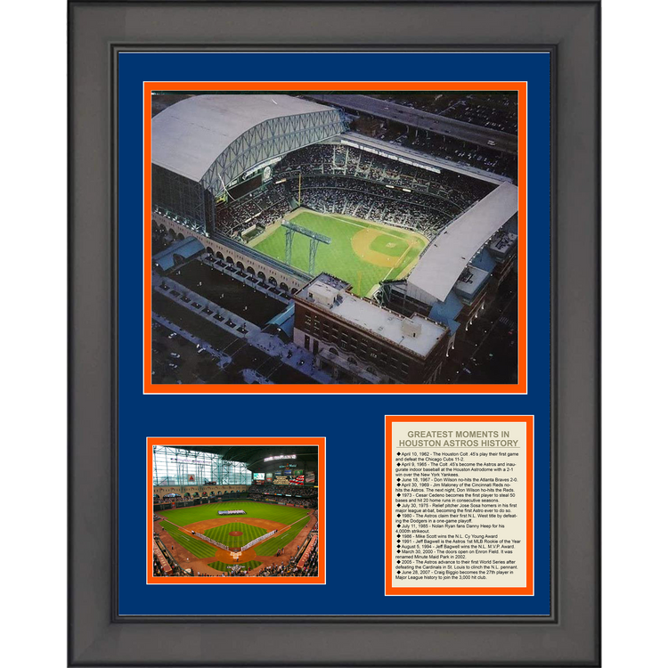 Framed Houston Astros Minute Maid Ballpark Ballpark Greatest Moments 11"x14" Baseball Three Photo Collage