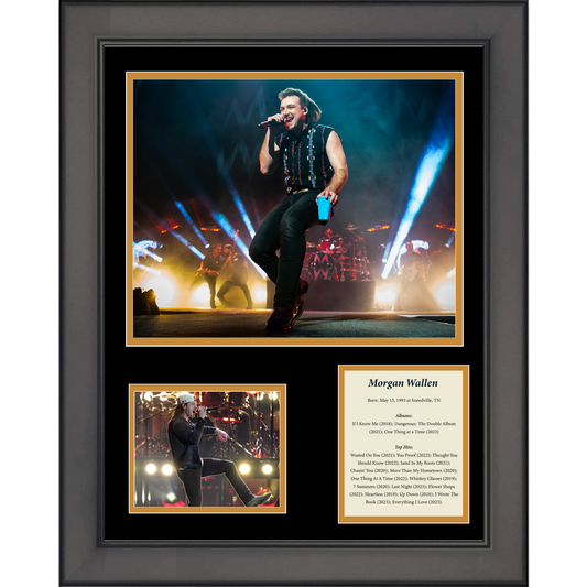Framed Country Singer Discography 11"x14" Music Three Photo Collage