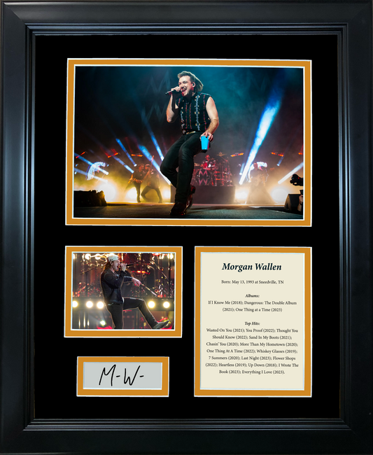 Framed Country Singer Discography Facsimile Laser Engraved Signature Auto 11"x14" Music Photo Sig Collage