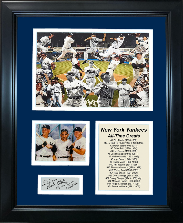 Framed New York Yankees All-Time Greats Facsimile Laser Engraved Signature Auto 11"x14" Baseball Photo Sig Collage #2