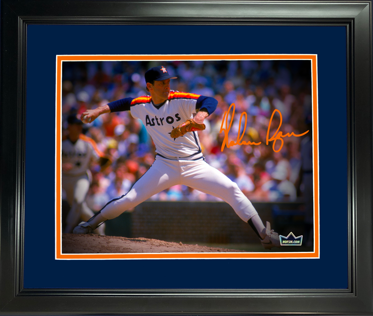 Framed Nolan Ryan Houston Astros Facsimile Laser Engraved Signature Auto 11"x14" Baseball Photo HOFSM Holo