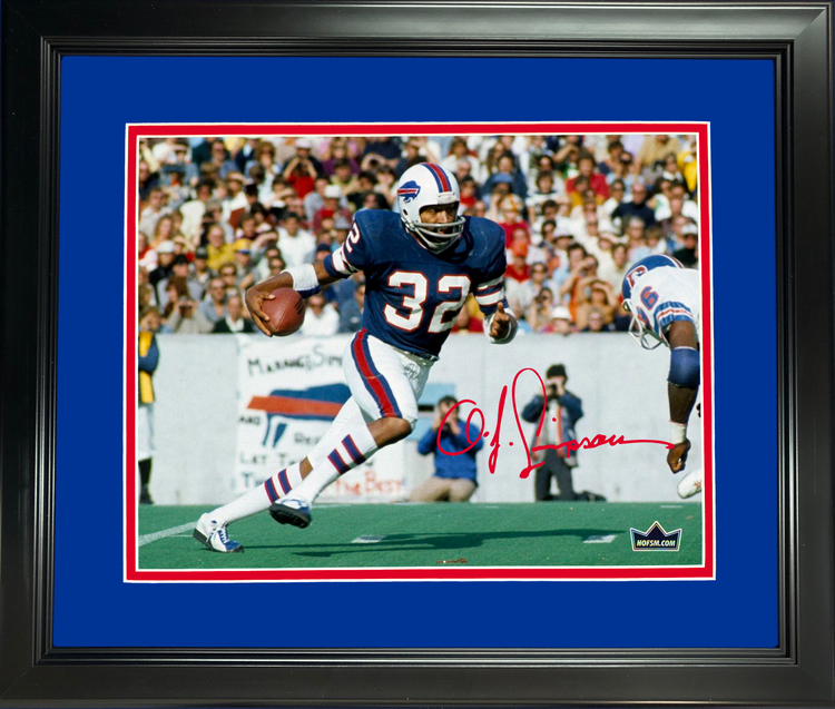 Framed O.J. Simpson Buffalo Bills Facsimile Laser Engraved Signature Auto 11"x14" Football Photo HOFSM Holo