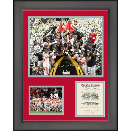 Framed Ohio State Buckeyes 2024 National Championship College Football Playoff 11"x14" Three Photo Collage