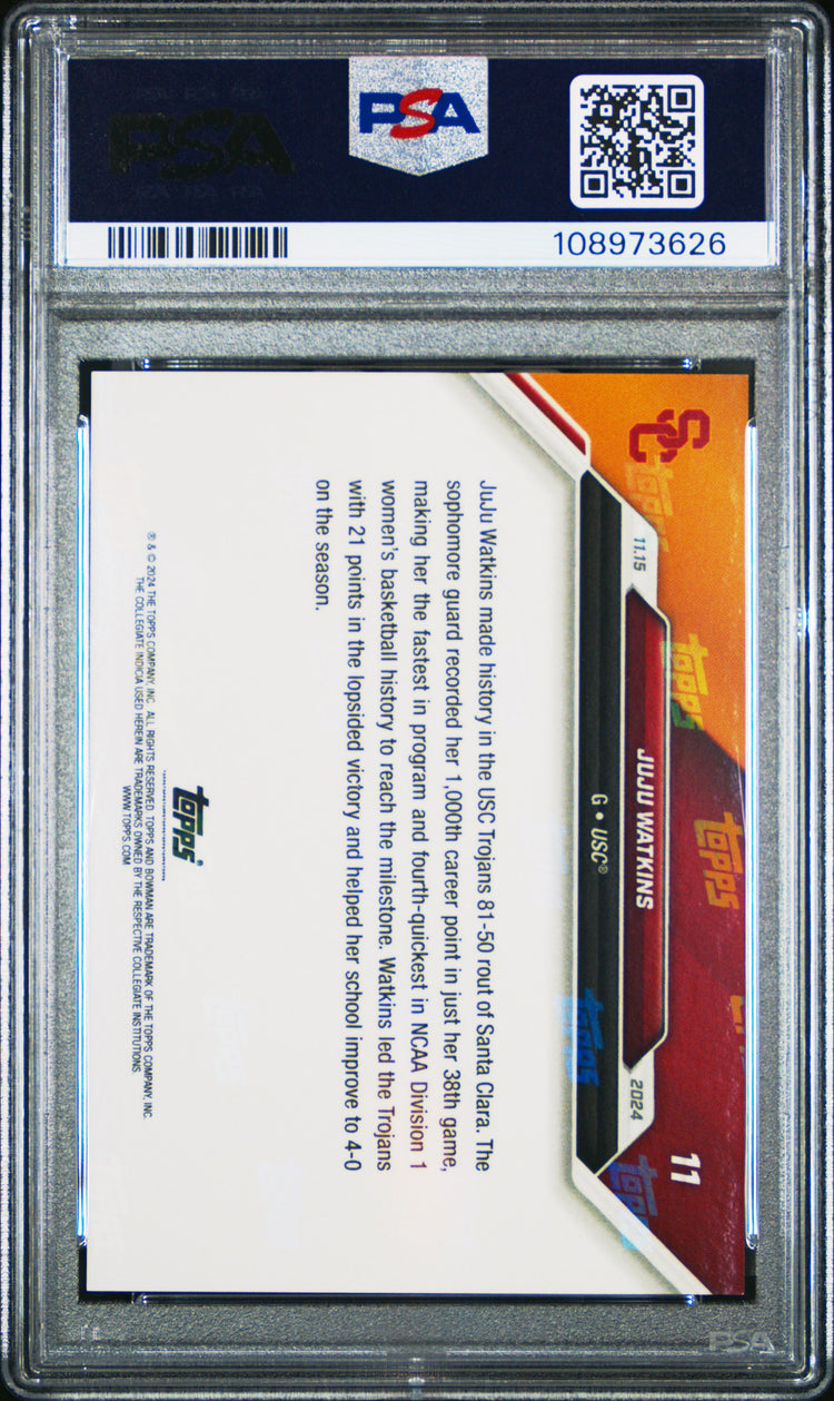 Graded 2024 Topps Bowman U Now JuJu Watkins #11 Rookie RC Basketball Card PSA 5 Excellent