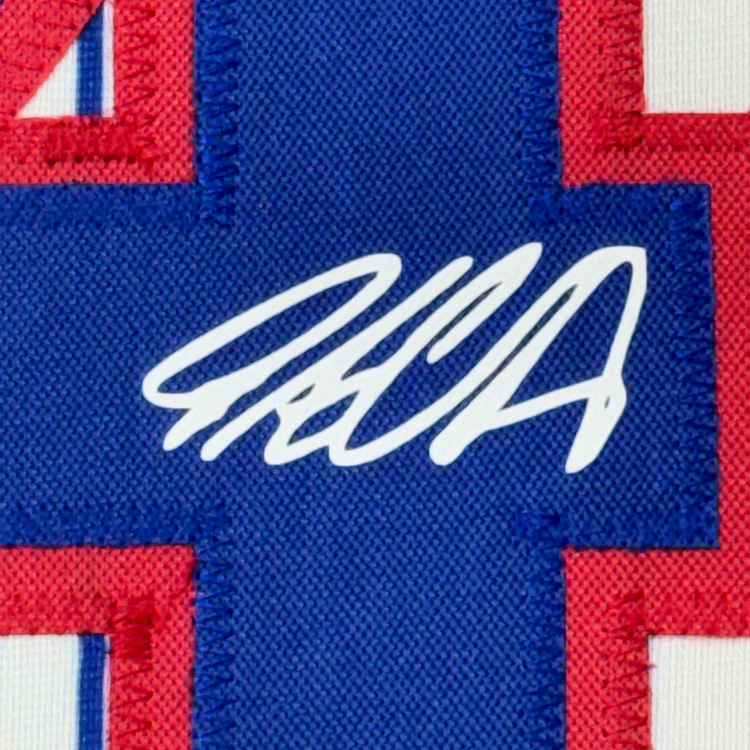 Framed Facsimile Autographed Pete Crow-Armstrong 35x39 Chicago Pinstripe Reprint Laser Auto Baseball Jersey