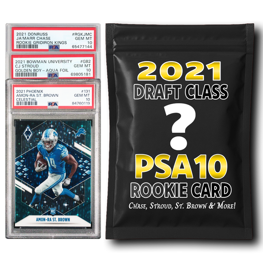 PSA 10 Graded 2021 NFL Rookie Card Mystery Pack (Chase, St. Brown, Parsons & More!)