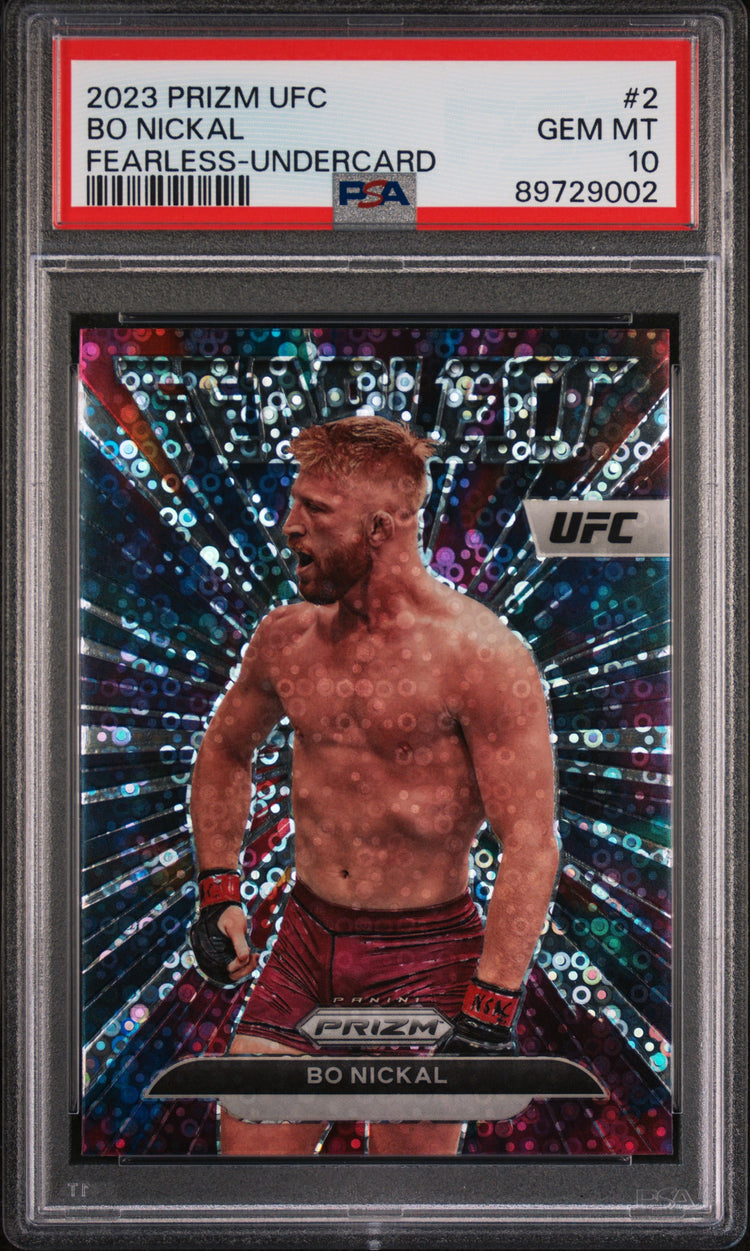 Graded 2023 Panini Prizm Bo Nickal #2 Fearless Undercard Rookie RC UFC MMA Card PSA 10 Gem Mint