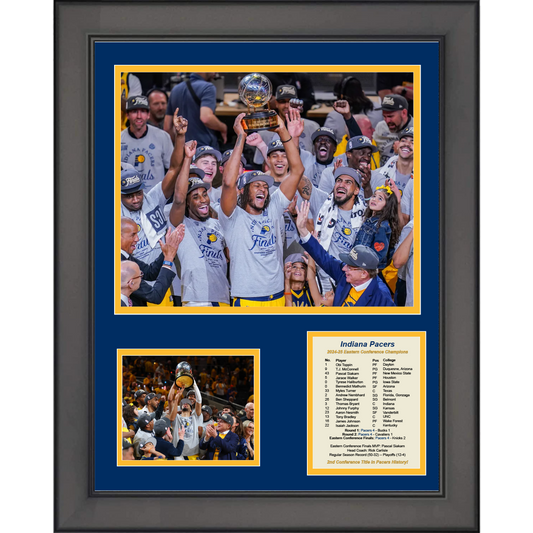 Framed Indiana Pacers 2024-2025 Eastern Conference Finals Champions 11"x14" Three Photo Collage