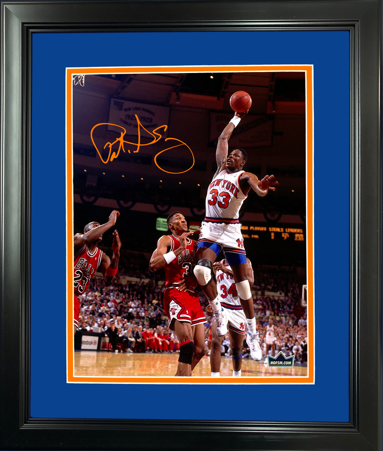 Framed Patrick Ewing Facsimile Laser Engraved Signature Auto 11"x14" Basketball Photo HOFSM Holo