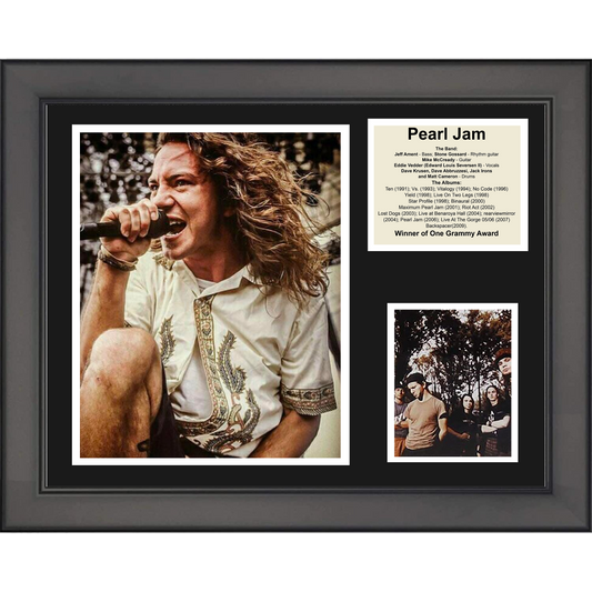 Framed Pearl Jam Band Discography 11"x14" Music Three Photo Collage