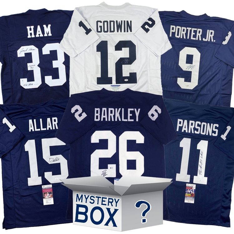 Autographed/Signed Penn State University College Football Jersey Mystery Box with PSA JSA or Beckett COA