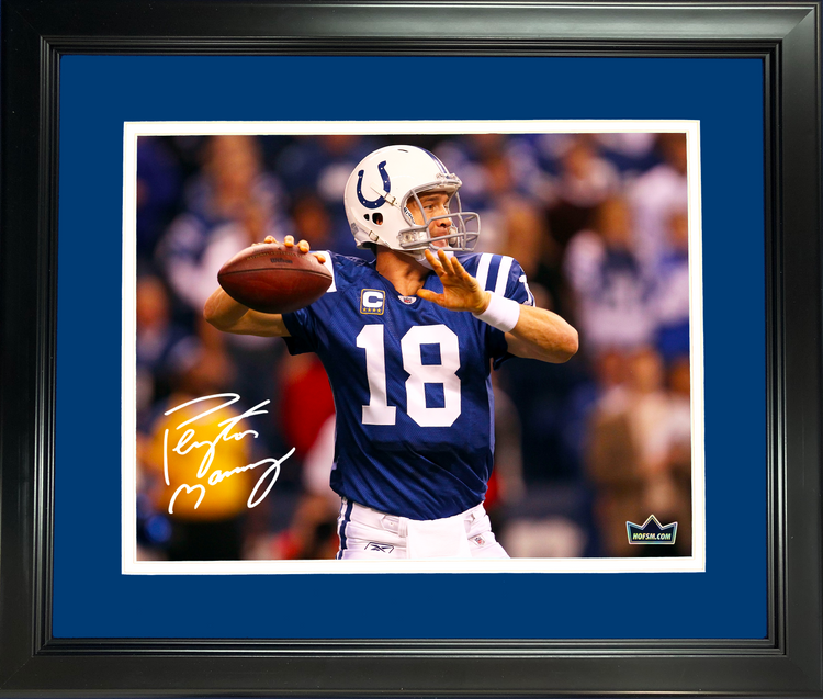 Framed Peyton Manning Indianapolis Colts Facsimile Laser Engraved Signature Auto 11"x14" Football Photo HOFSM Holo