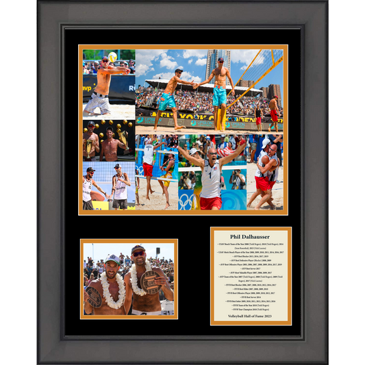 Framed Phil Dalhausser Bach Volleyball Hall of Fame AVP FIVB USA Olympics 11"x14" Three Photo Collage