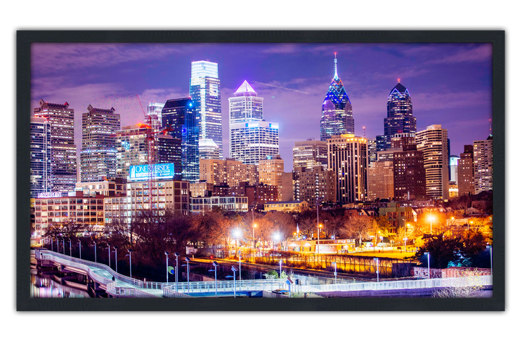 Professionally Framed Philadelphia City Skyline High-Resolution Panoramic Photo 12x22 Wall Art
