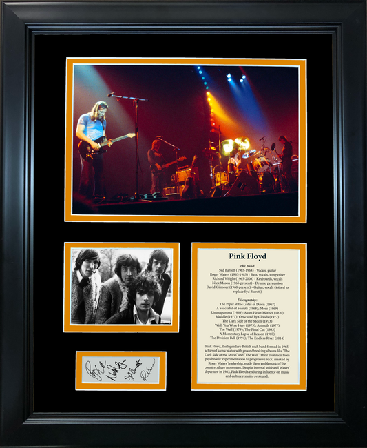 Framed Pink Floyd Band Facsimile Laser Engraved Signature Auto 11"x14"Music Photo Sig Collage