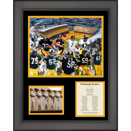 Framed Pittsburgh Steelers All-Time Greats Legends 11"x14"Football Three Photo Collage
