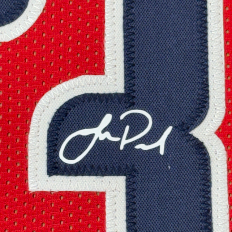 Framed Facsimile Autographed Jordan Poole 35x39 Washington Red Reprint Laser Auto Basketball Jersey
