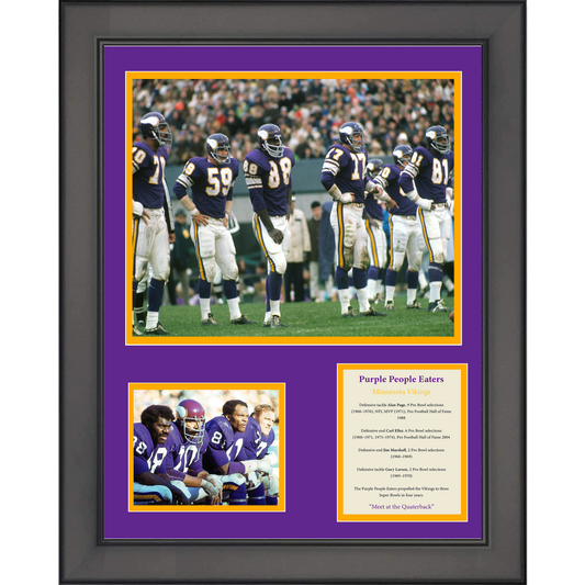 Framed Purple People Eaters PPE Minnesota Vikings Football 11"x14"Three Photo Collage