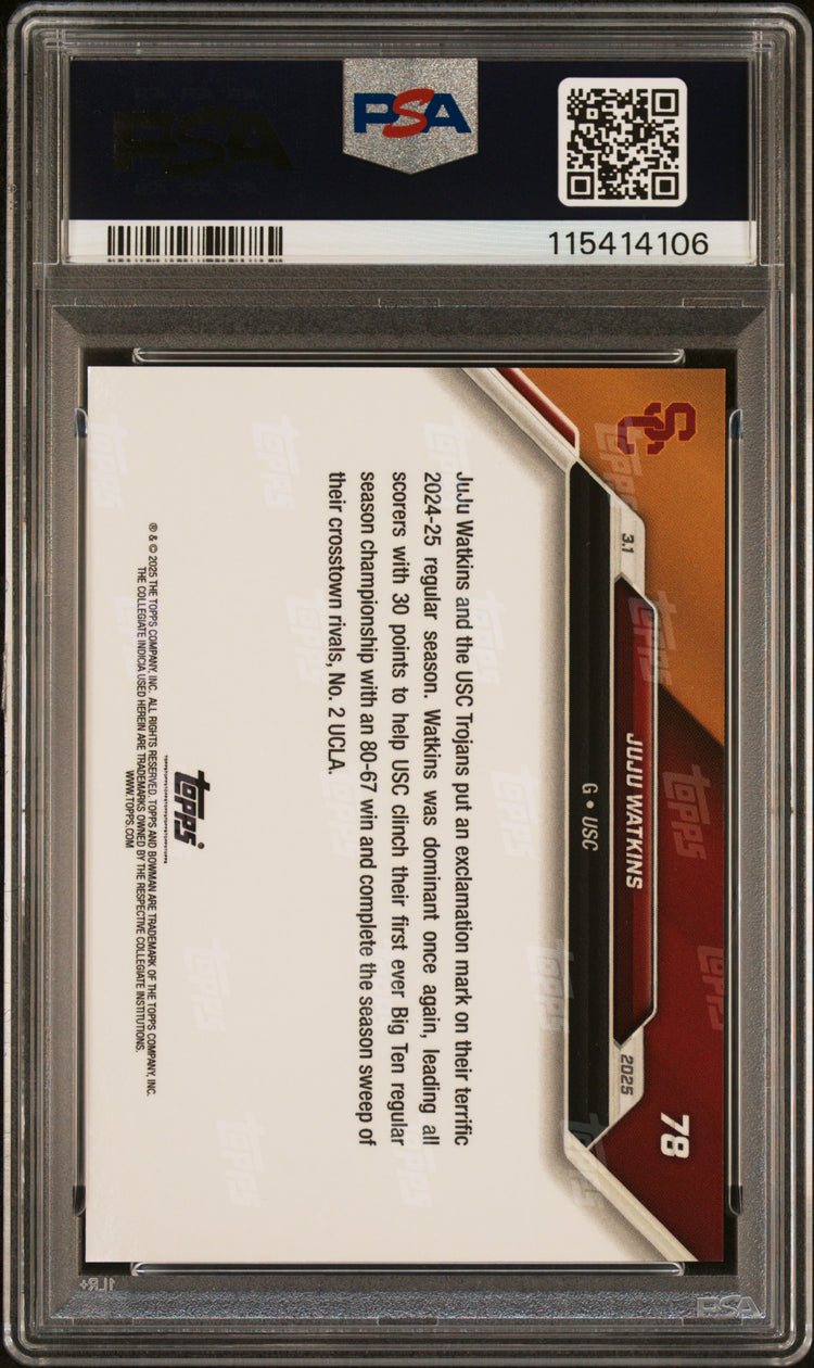 Graded 2024 Topps Bowman U Now JuJu Watkins #78 Rookie RC Basketball Card PSA 10 Gem Mint