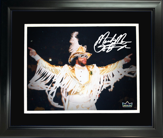 Framed Randy Macho Man Savage WWE Facsimile Laser Engraved Signature Auto 11"x14"Wrestling Photo HOFSM Holo