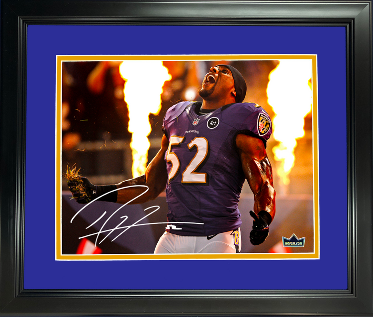 Framed Ray Lewis Facsimile Laser Engraved Signature Auto Baltimore Ravens 11"x14"Football Photo HOFSM Holo