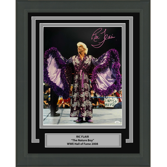 Framed Autographed/Signed Ric Flair Nature Boy 16x20 WWE Wrestling Photo JSA COA #4