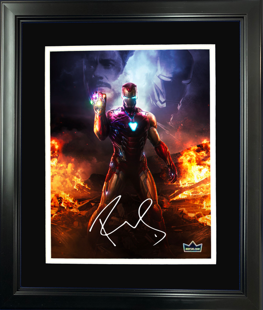 Framed Robert Downey Jr Iron Man Facsimile Laser Engraved Signature Auto 11"x14"Marvel Movie Photo HOFSM Holo