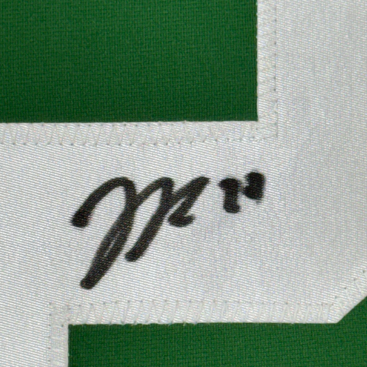 Framed Autographed/Signed Jason Robertson 35x39 Dallas Green Hockey Jersey JSA COA