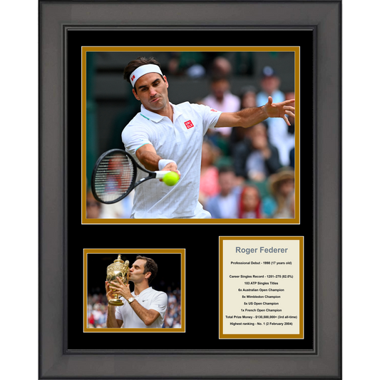 Framed Roger Federer Hall of Fame Tennis 11"x14"Three Photo Collage