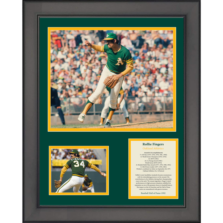 Framed Rollie Fingers Hall of Fame Oakland Athletics A's Baseball 11"x14"Three Photo Collage