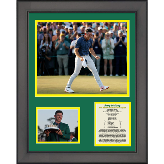 Framed Rory McIlroy 2025 Masters Tournament Champion Augusta National PGA Tour 11"x14" Golf Three Photo Collage