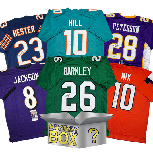 Autographed/Signed Football SILVER Series 4 Jersey Mystery Box with PSA JSA or Beckett COA