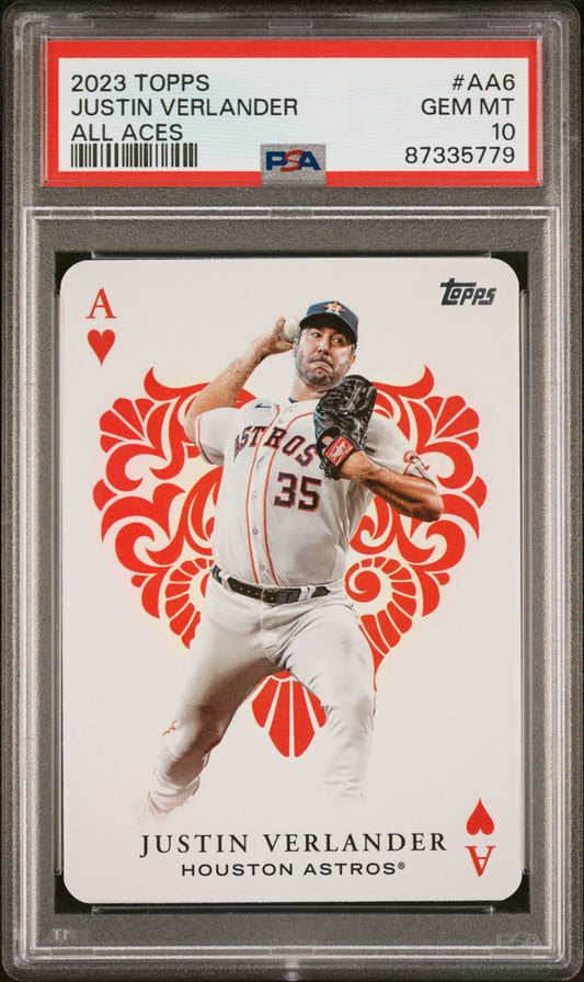 Graded 2023 Topps Justin Verlander #AA6 All Aces Baseball Card PSA 10 Gem Mint