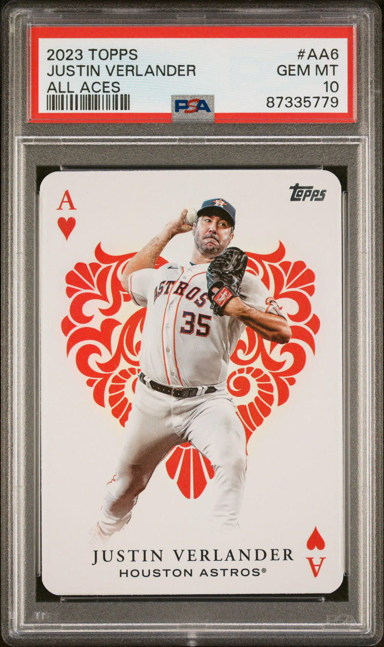 Graded 2023 Topps Justin Verlander #AA6 All Aces Baseball Card PSA 10 Gem Mint