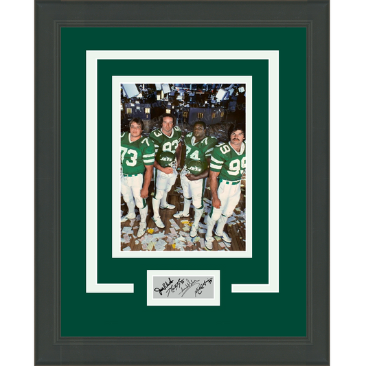 Framed New York Jets Sack Exchange Facsimile Laser Engraved Signature Auto 11x14 Football Photo