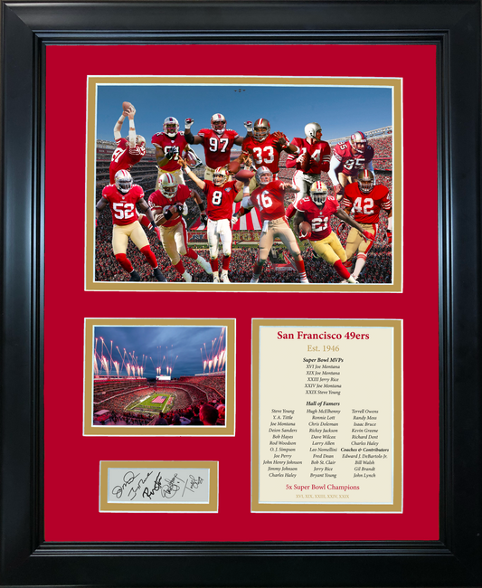 Framed San Francisco 49ers All-Time Greats Facsimile Laser Engraved Signature Auto 11"x14"Football Photo Sig Collage