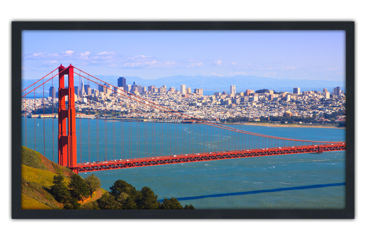 Professionally Framed San Francisco California Golden Gate Bridge Skyline High-Resolution Panoramic Photo 12x22 Wall Art