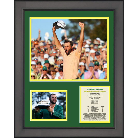Framed Scottie Scheffler 2024 Masters Tournament Champion Augusta National PGA Tour 11"x14" Golf Three Photo Collage