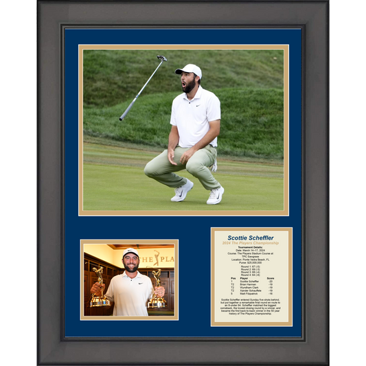 Framed Scottie Scheffler 2024 The Players Championship at TPC Sawgrass PGA Tour 11"x14" Golf Three Photo Collage