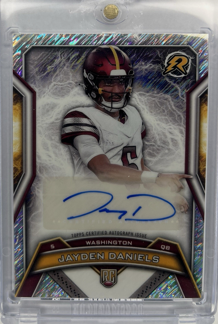 2024 Topps Resurgence Jayden Daniels #RRSJD Silver Static Auto Washington Commanders Rookie RC Football Card