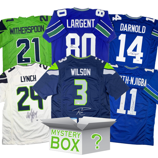 Autographed/Signed Seattle Football Jersey Mystery Box with PSA JSA or Beckett COA