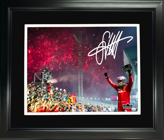 Framed Sebastian Vettel Facsimile Laser Engraved Signature Auto 11"x14"F1 Racing Photo HOFSM Holo
