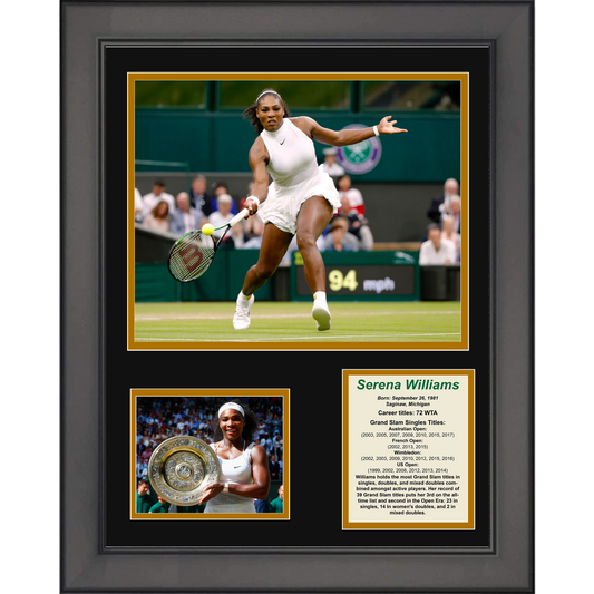 Framed Serena Williams Career Highlights & Biography Tennis 11"x14"Three Photo Collage