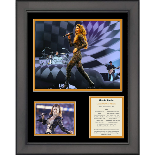 Framed Shania Twain Come On Over Album 11"x14"Music Three Photo Collage