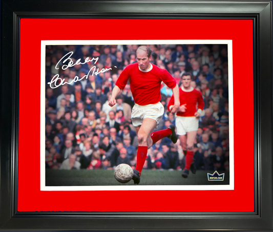 Framed Sir Bobby Charlton Facsimile Laser Engraved Signature Auto 11"x14"Soccer Photo HOFSM Holo