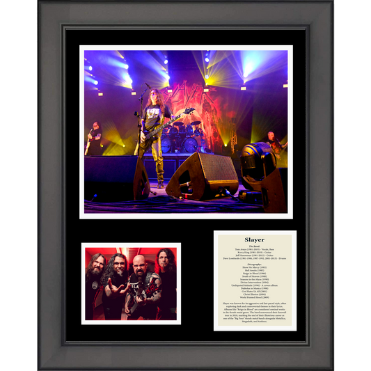 Framed Slayer Band Discography 11"x14"Music Three Photo Collage
